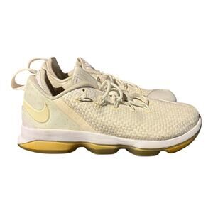 Nike LeBron 14 XIV Low Men’s Basketball Shoes White Gold Size 9.5 878635-101